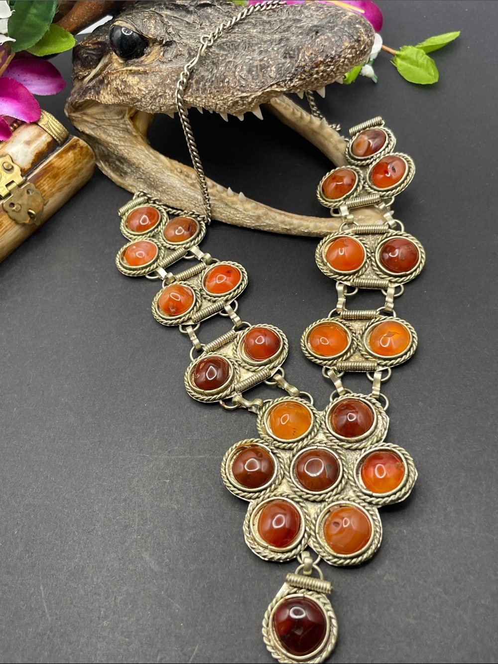 Afghan carnelian necklace vintage C7